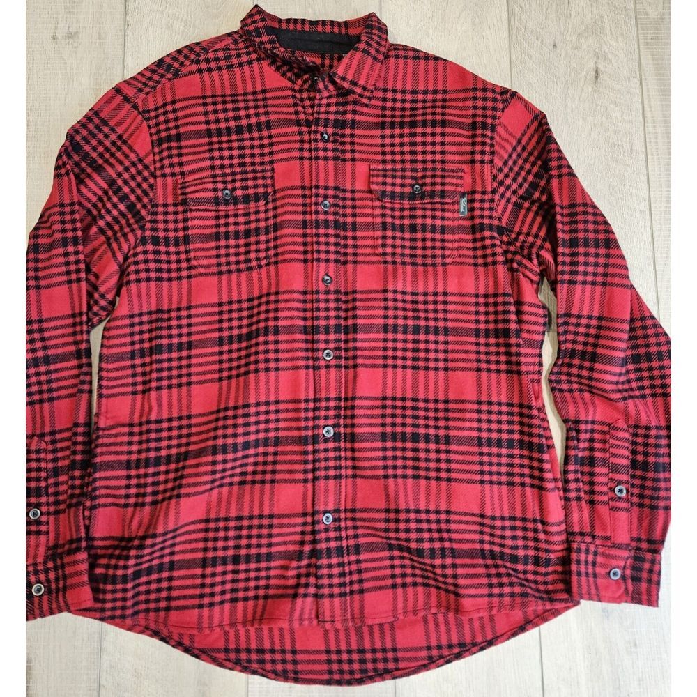 Woolrich Mens Heavyweight Flannel Shirt Shacket Size XL Red Black Plaid